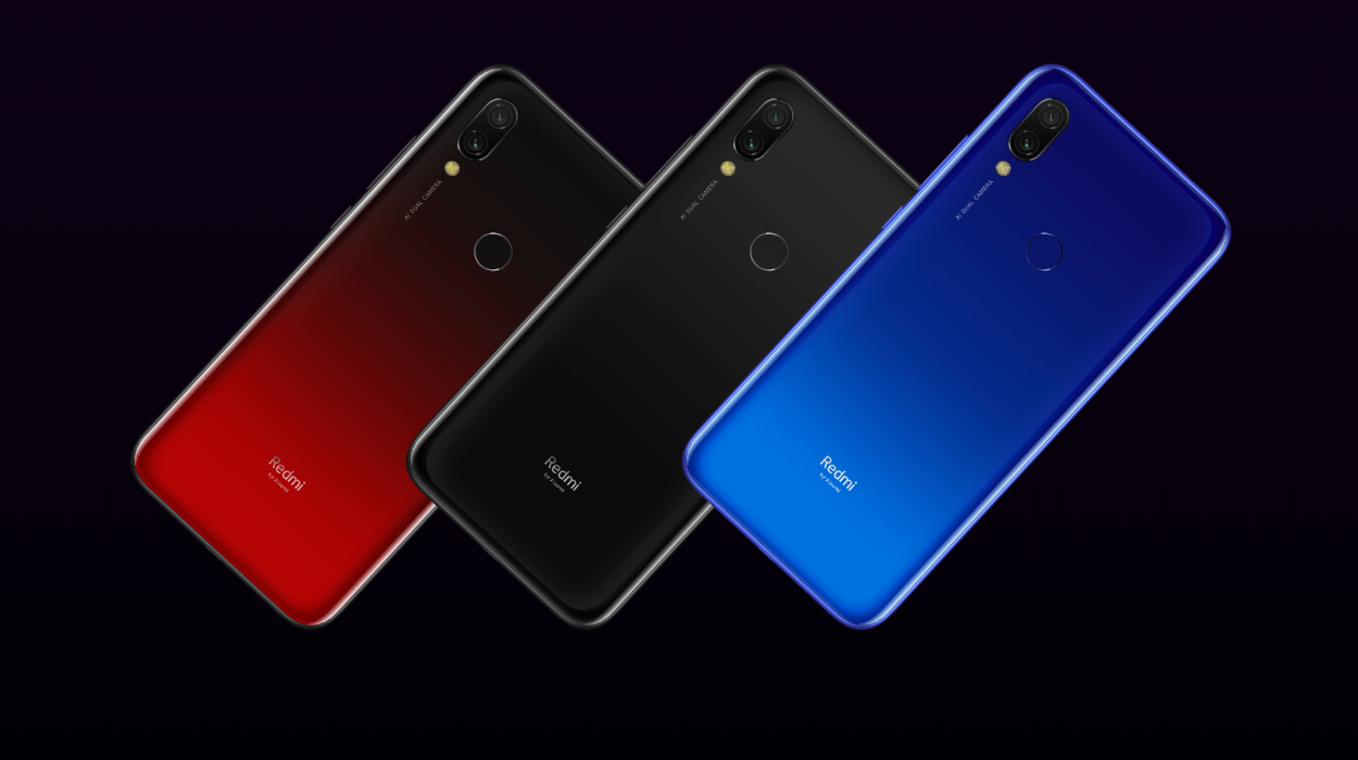 Redmi 7, rouge, noire, bleu